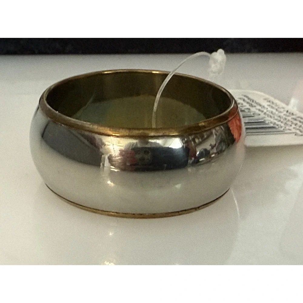 Lot Of 4 Kemp And Beatley‎ Napkin Rings Silver And Gold Tone New With Tags Vtg